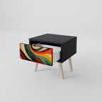 COLORFUL STRANDS Nightstand in Black Finish