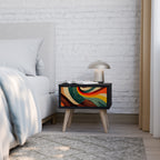 COLORFUL STRANDS Nightstand in Black Finish