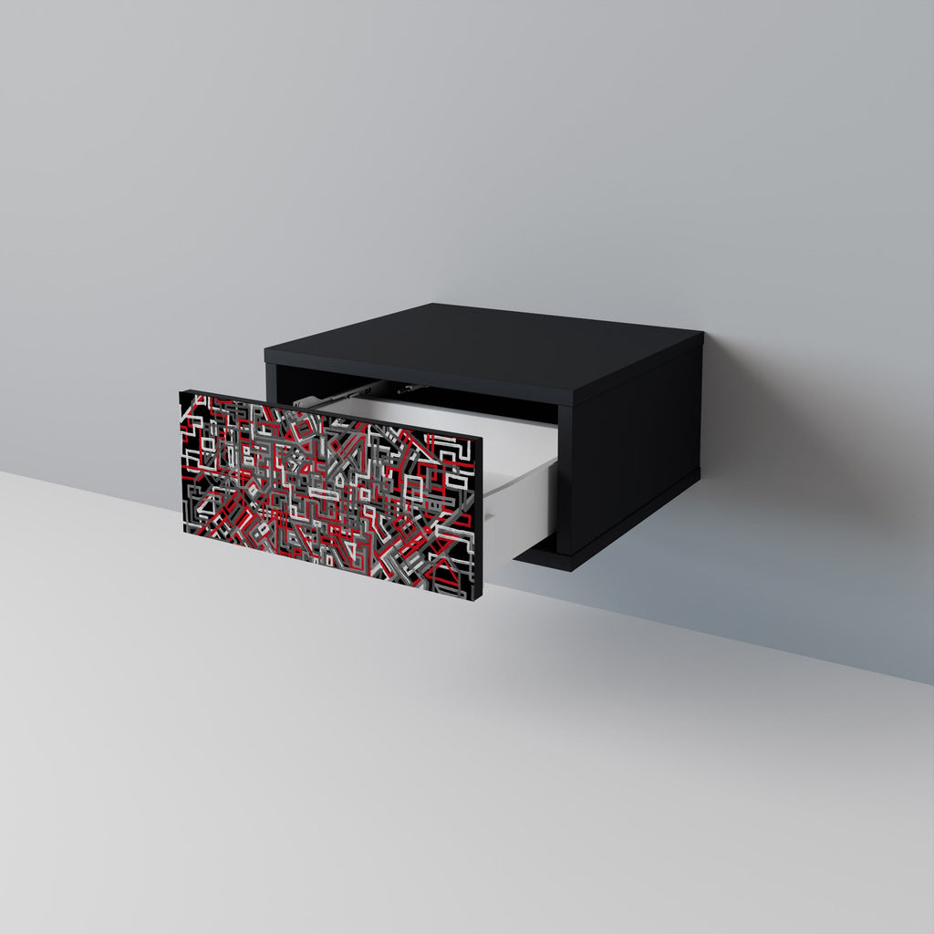 BROKEN LINES Nightstand in Black Finish