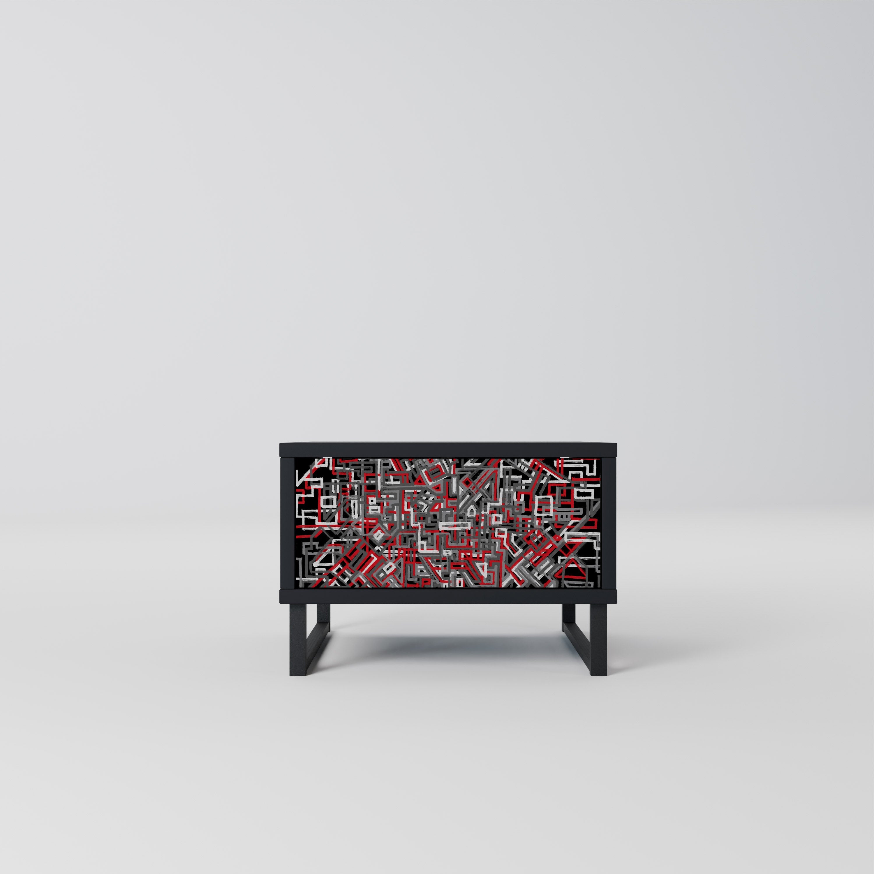 BROKEN LINES Mesa de Cabeceira em Acabamento Preto