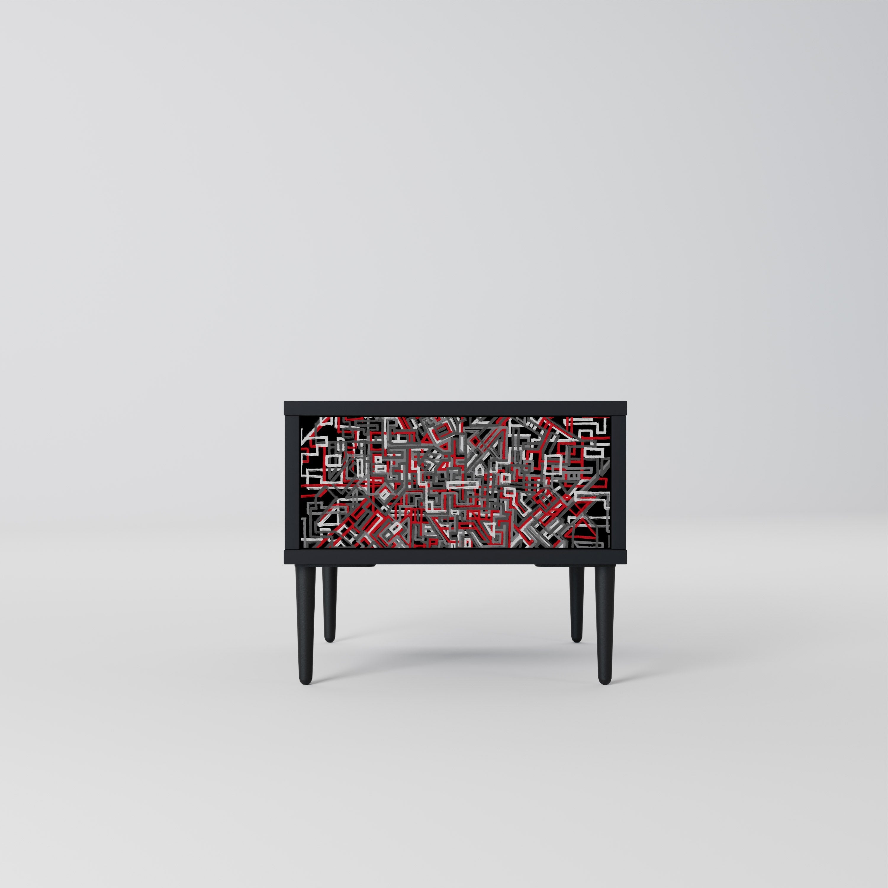 BROKEN LINES Mesa de Cabeceira em Acabamento Preto