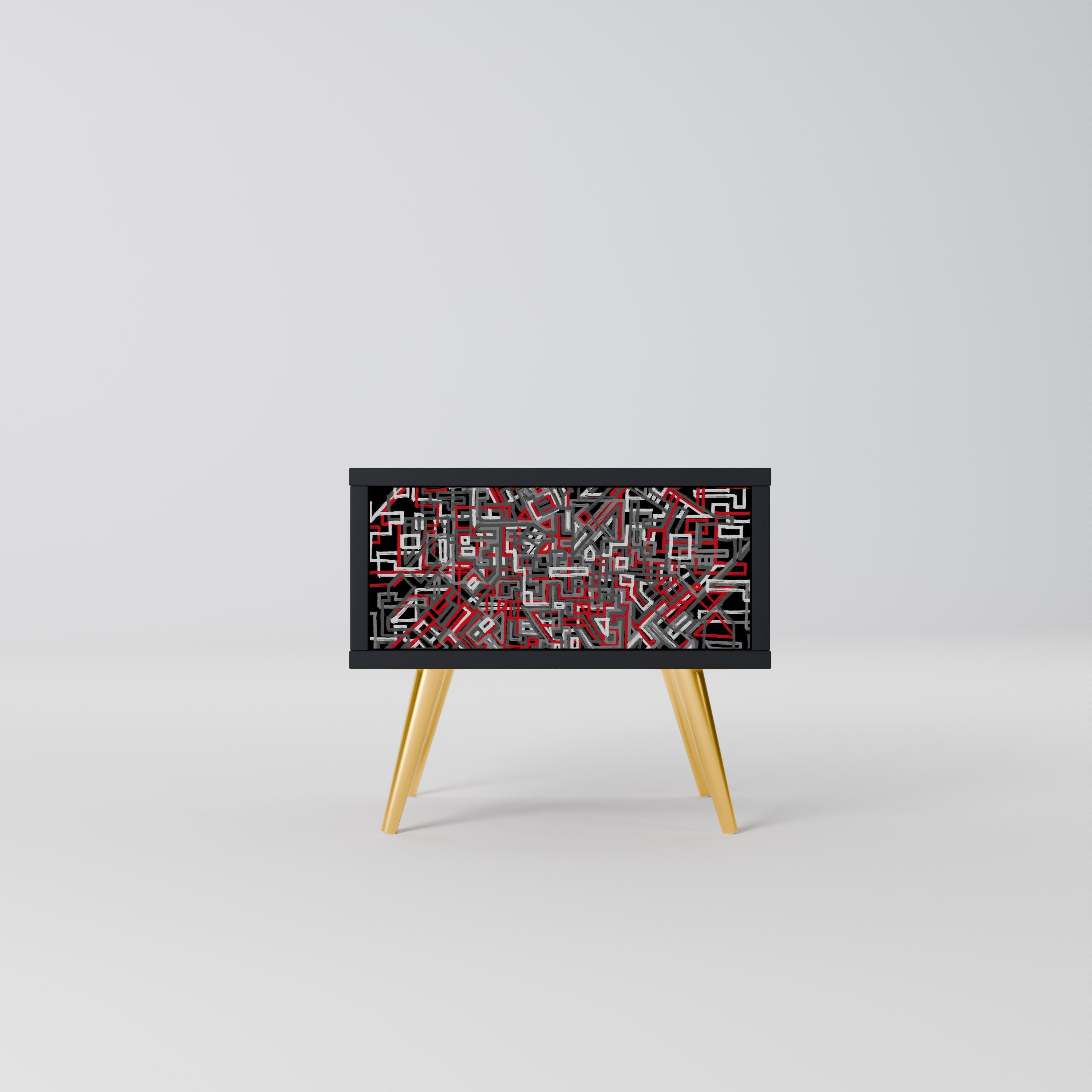 BROKEN LINES Mesa de Cabeceira em Acabamento Preto