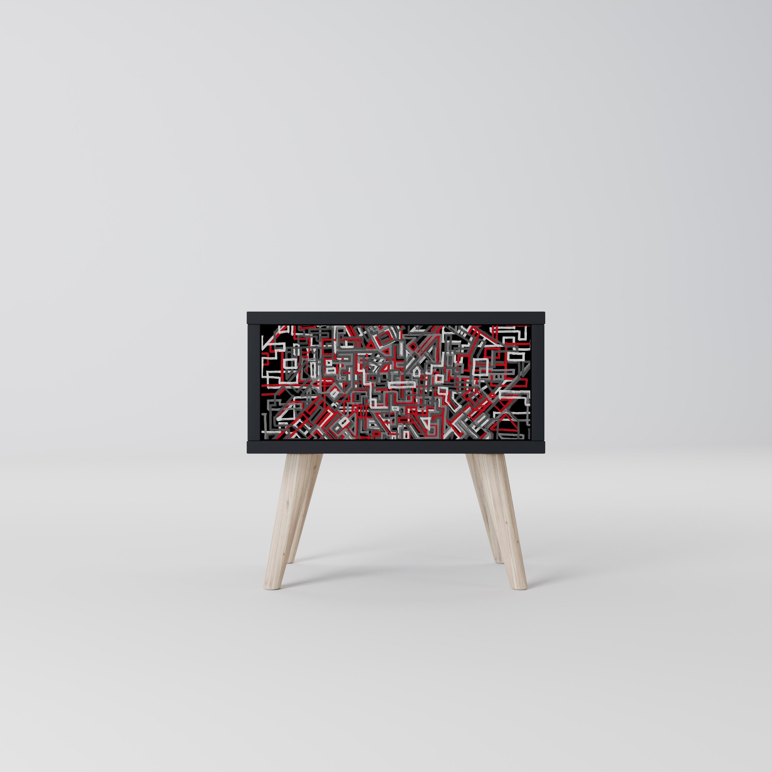 BROKEN LINES Mesa de Cabeceira em Acabamento Preto