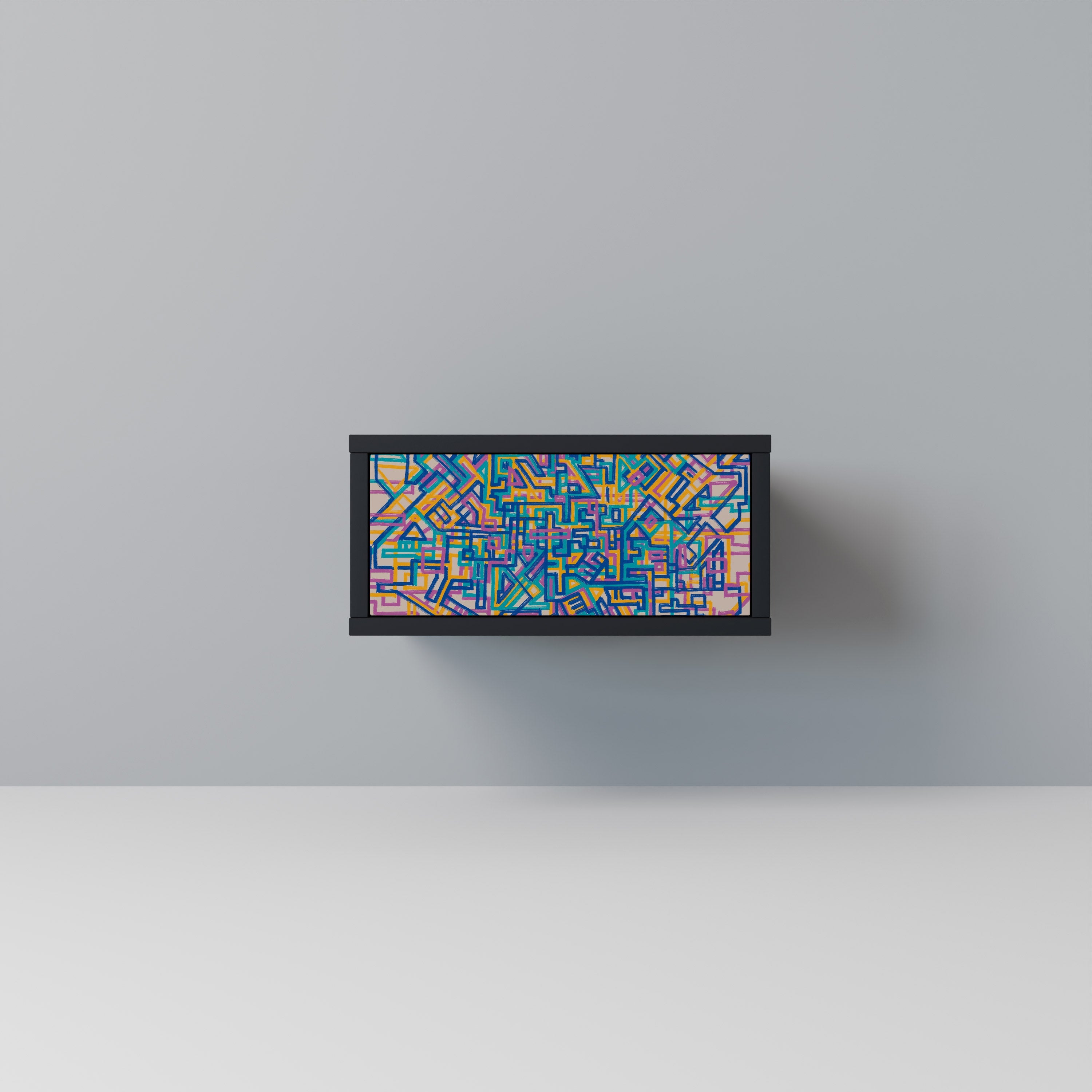 MEMORIES MAP Mesa de Cabeceira em Acabamento Preto