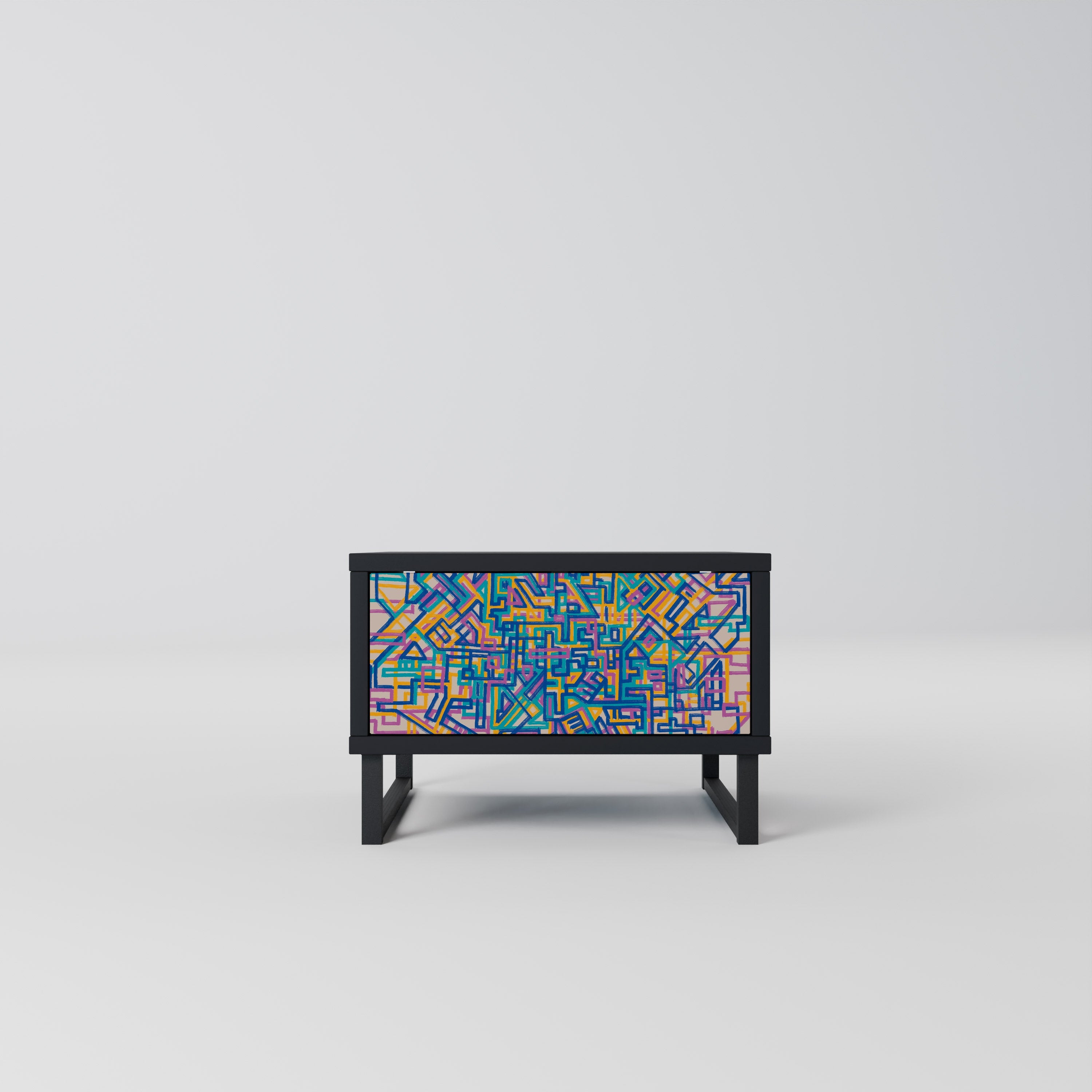 MEMORIES MAP Mesa de Cabeceira em Acabamento Preto