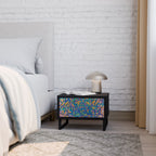 MEMORIES MAP Nightstand in Black Finish