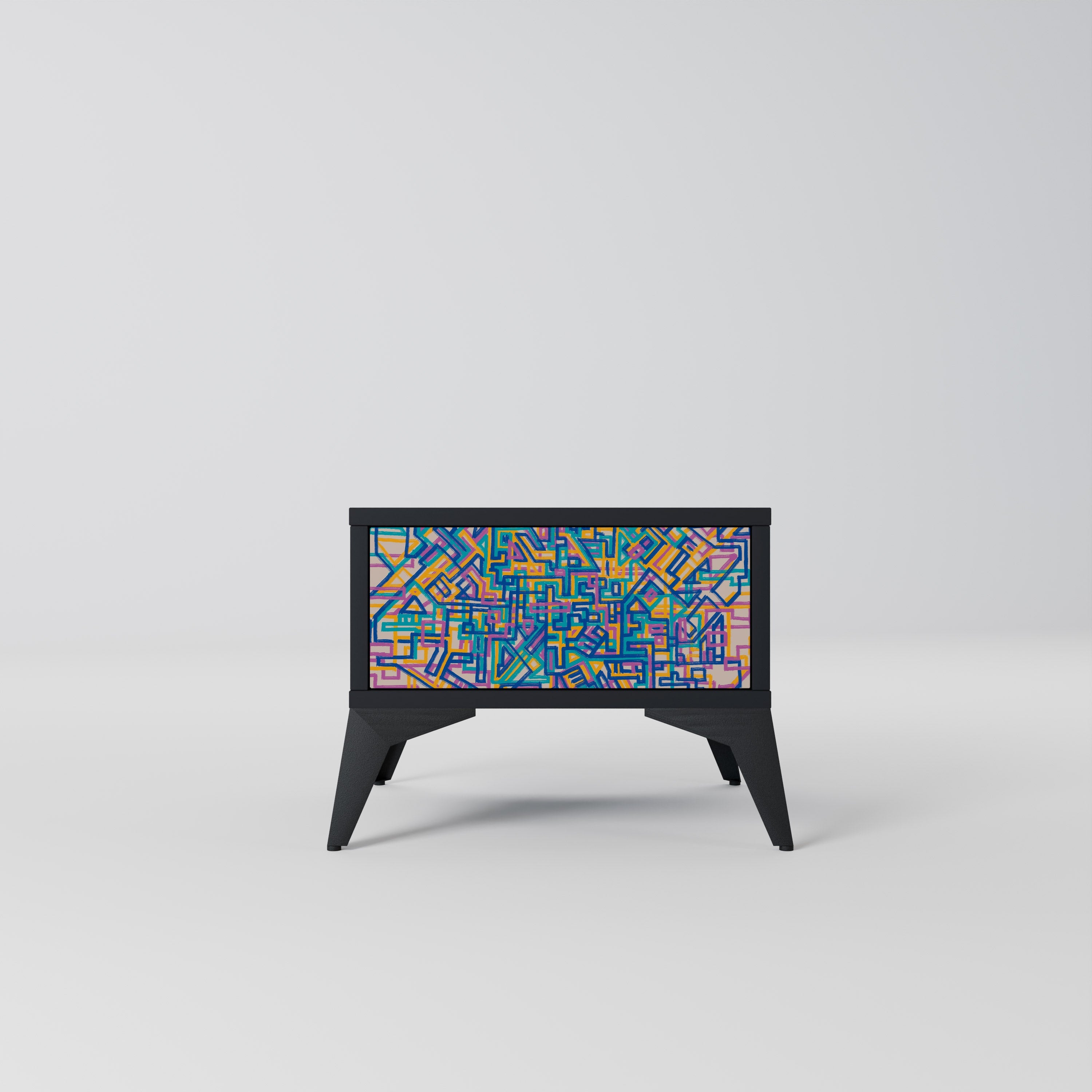 MEMORIES MAP Mesa de Cabeceira em Acabamento Preto