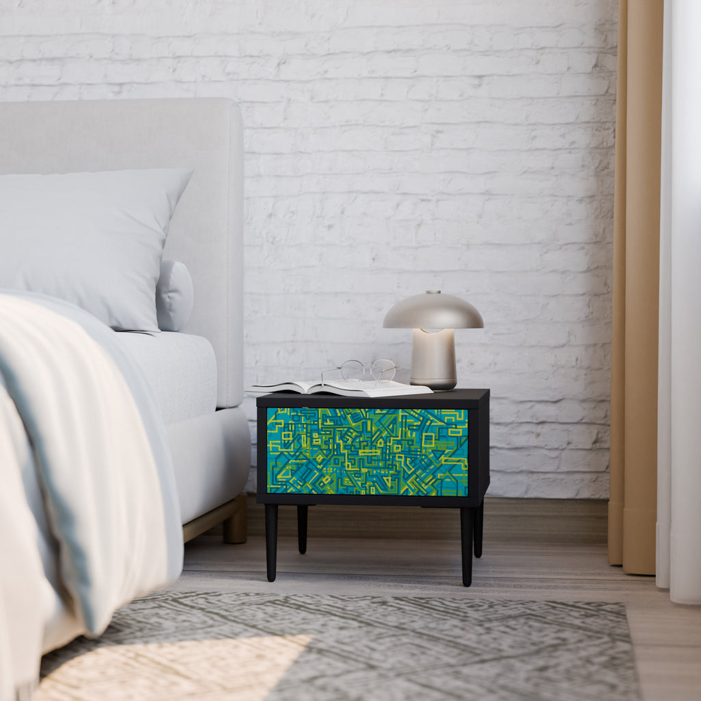 NOSTALGIC MEMORIES Mesa de Cabeceira em Acabamento Preto