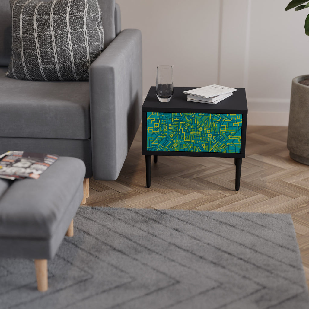 NOSTALGIC MEMORIES Mesa de Cabeceira em Acabamento Preto