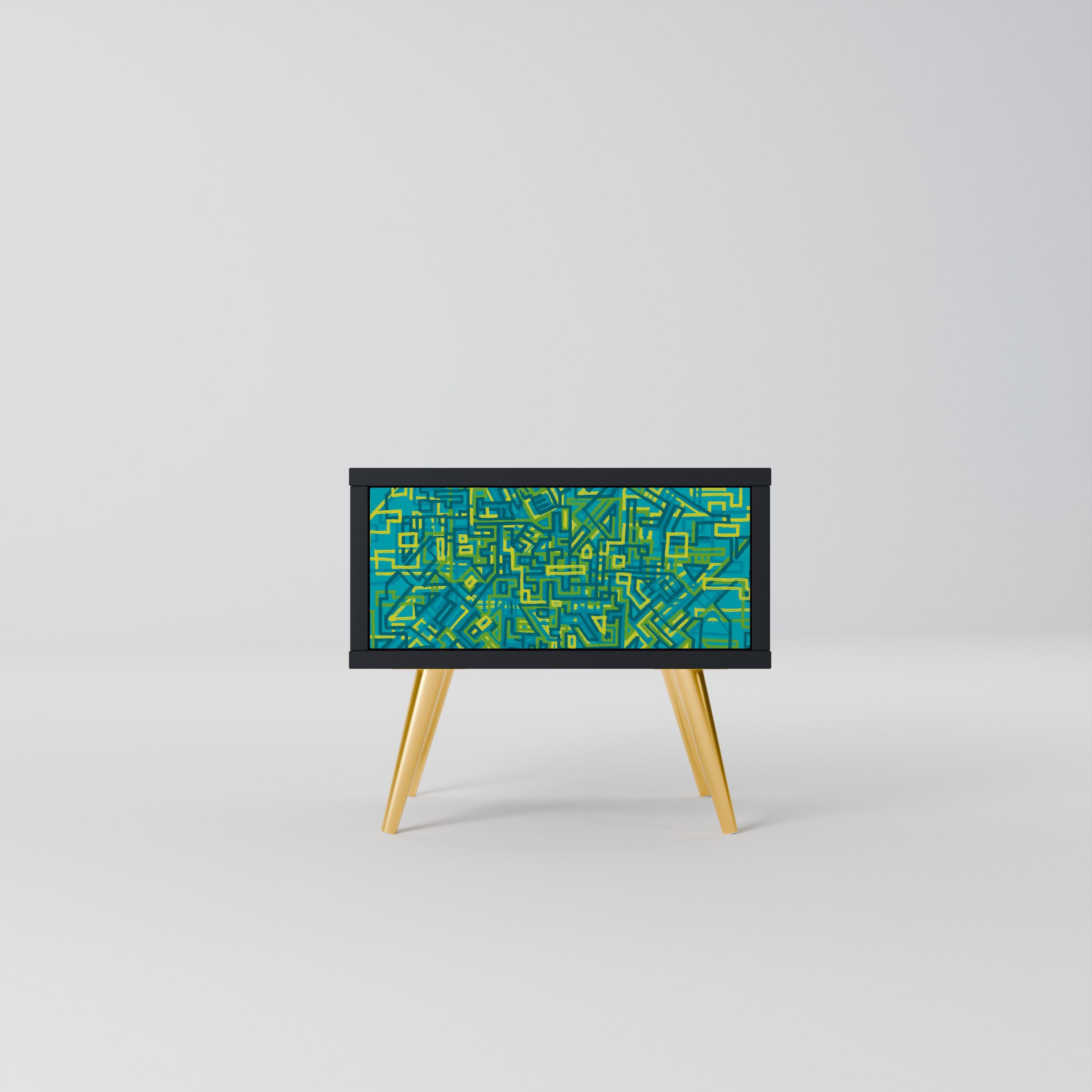 NOSTALGIC MEMORIES Mesa de Cabeceira em Acabamento Preto