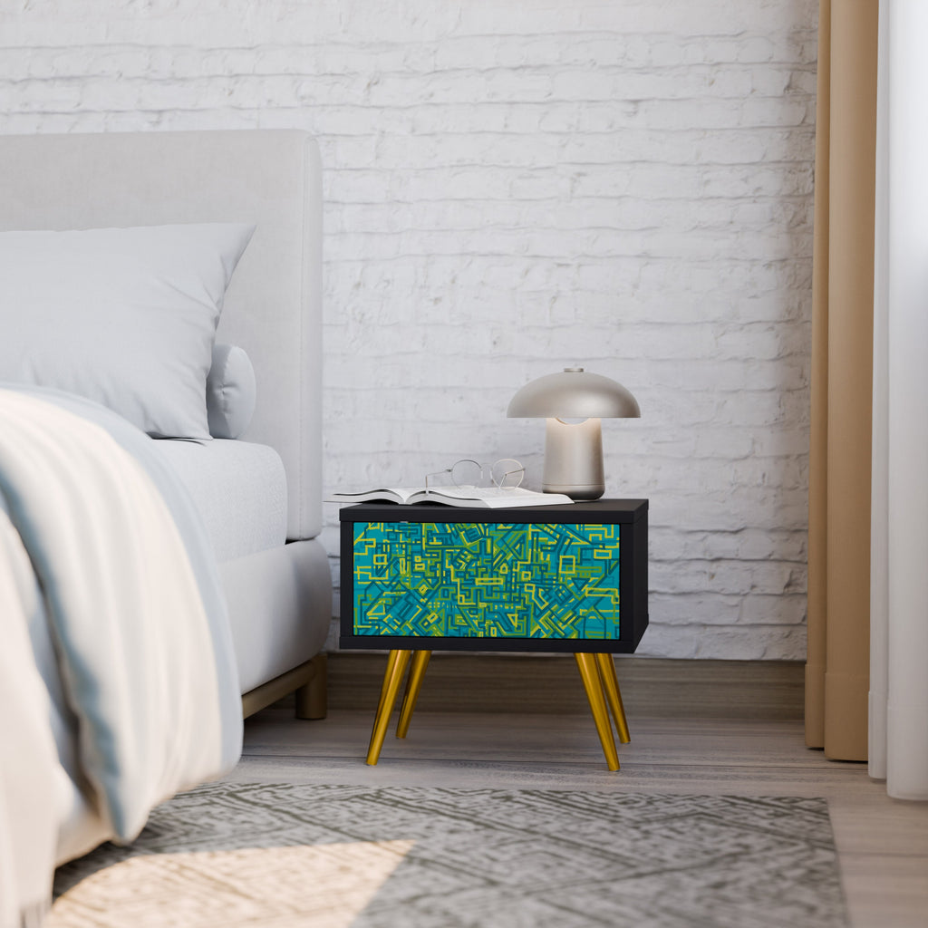 NOSTALGIC MEMORIES Mesa de Cabeceira em Acabamento Preto