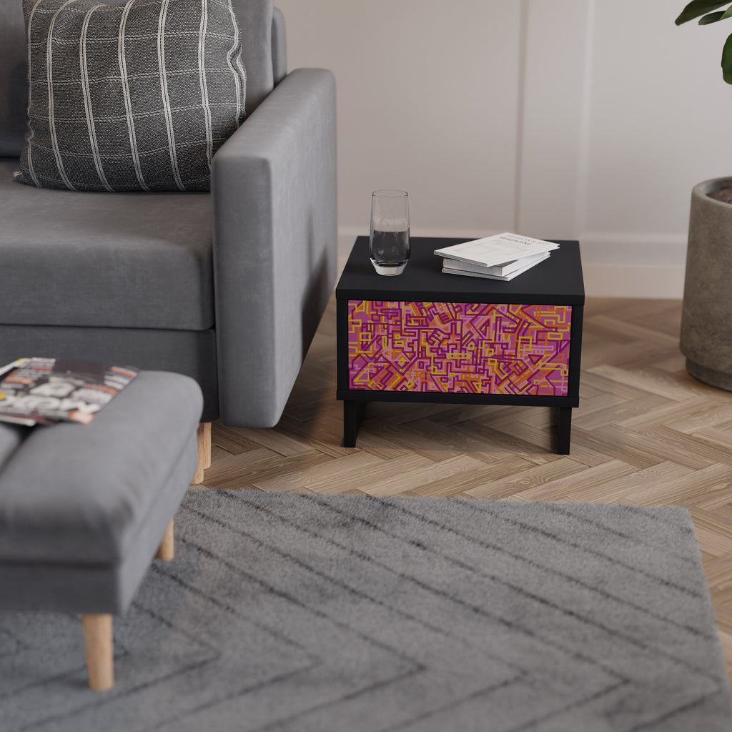 LOVELY MEMORIES Nightstand in Black Finish