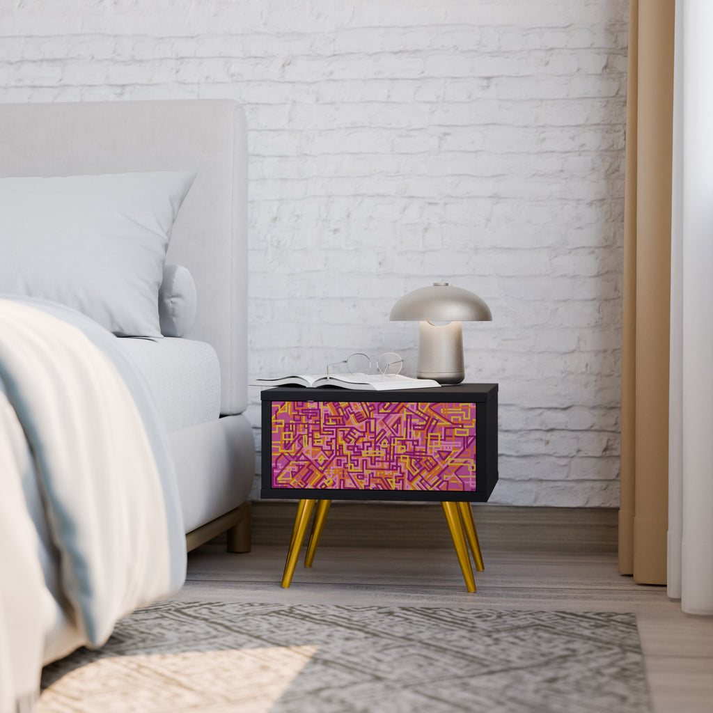 LOVELY MEMORIES Nightstand in Black Finish