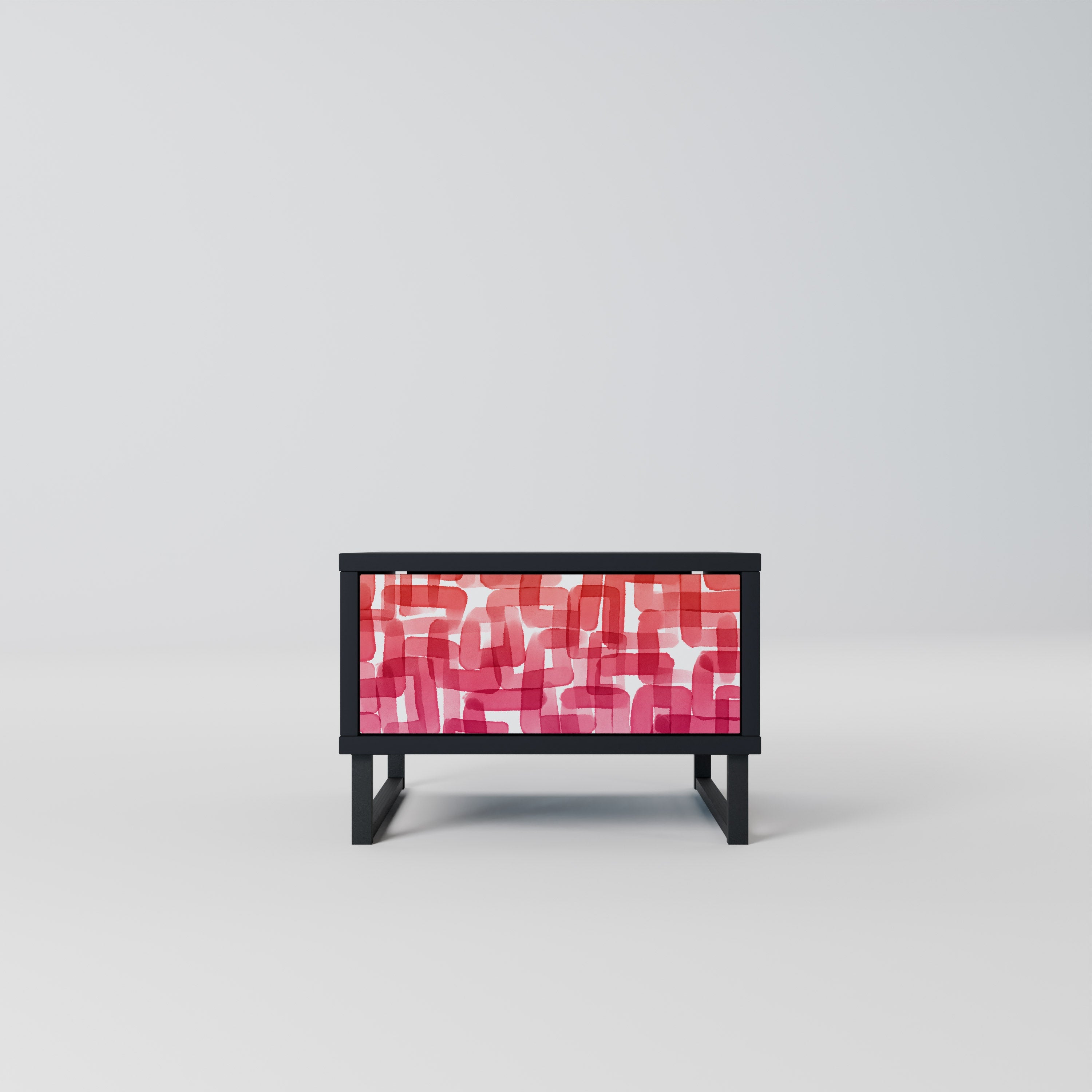 KALEIDOSCOPIC CUBISM Mesa de Cabeceira em Acabamento Preto