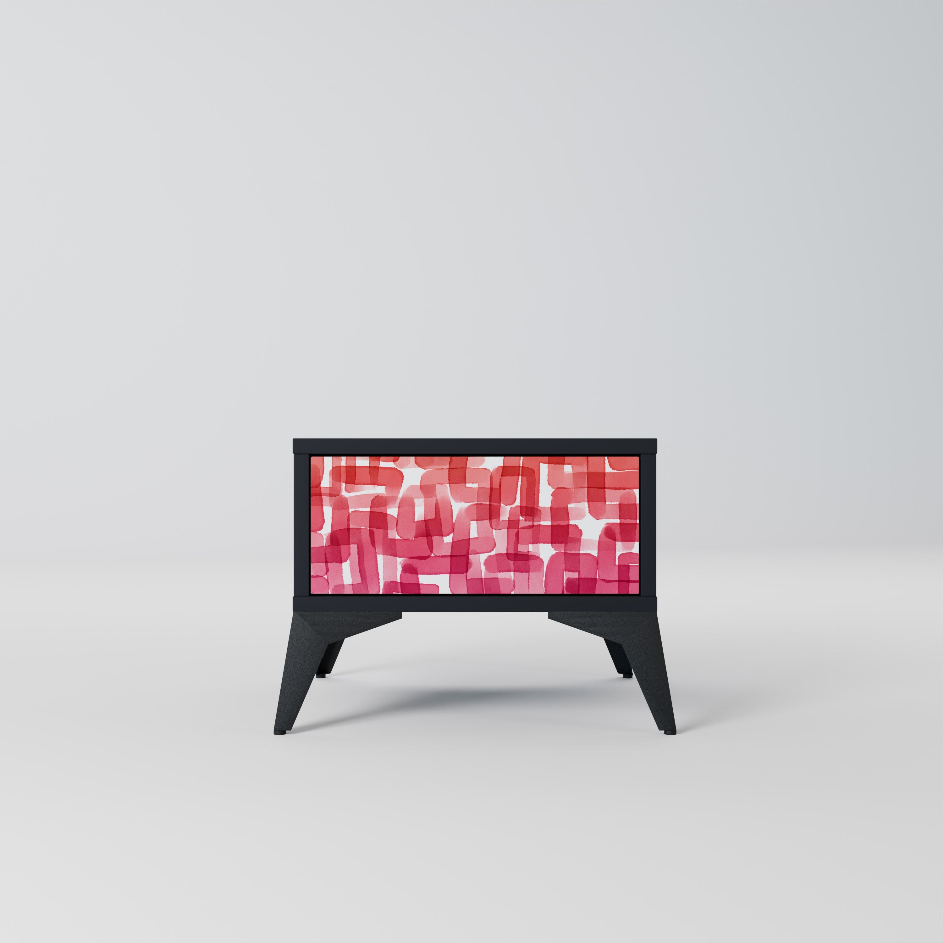 KALEIDOSCOPIC CUBISM Mesa de Cabeceira em Acabamento Preto