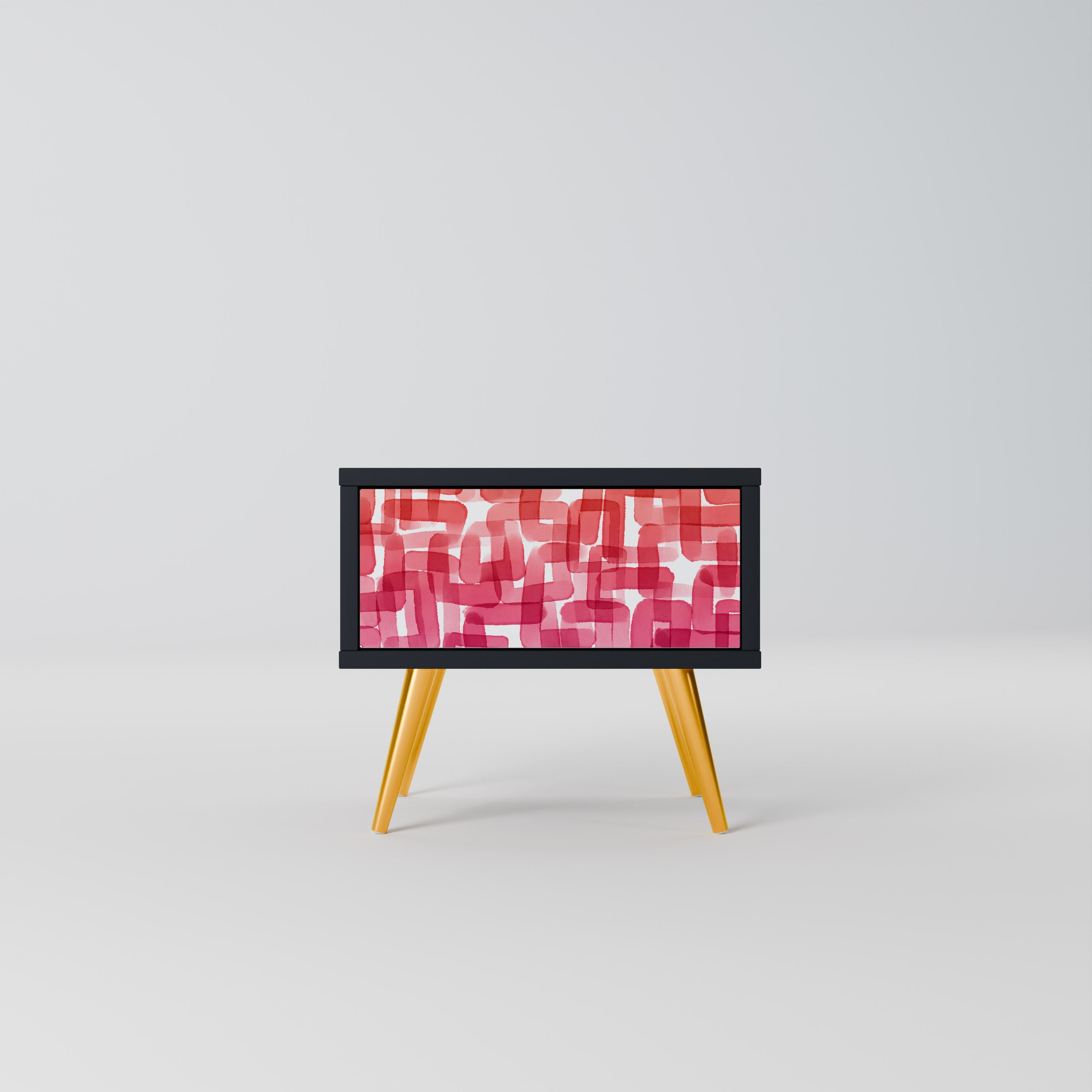 KALEIDOSCOPIC CUBISM Mesa de Cabeceira em Acabamento Preto