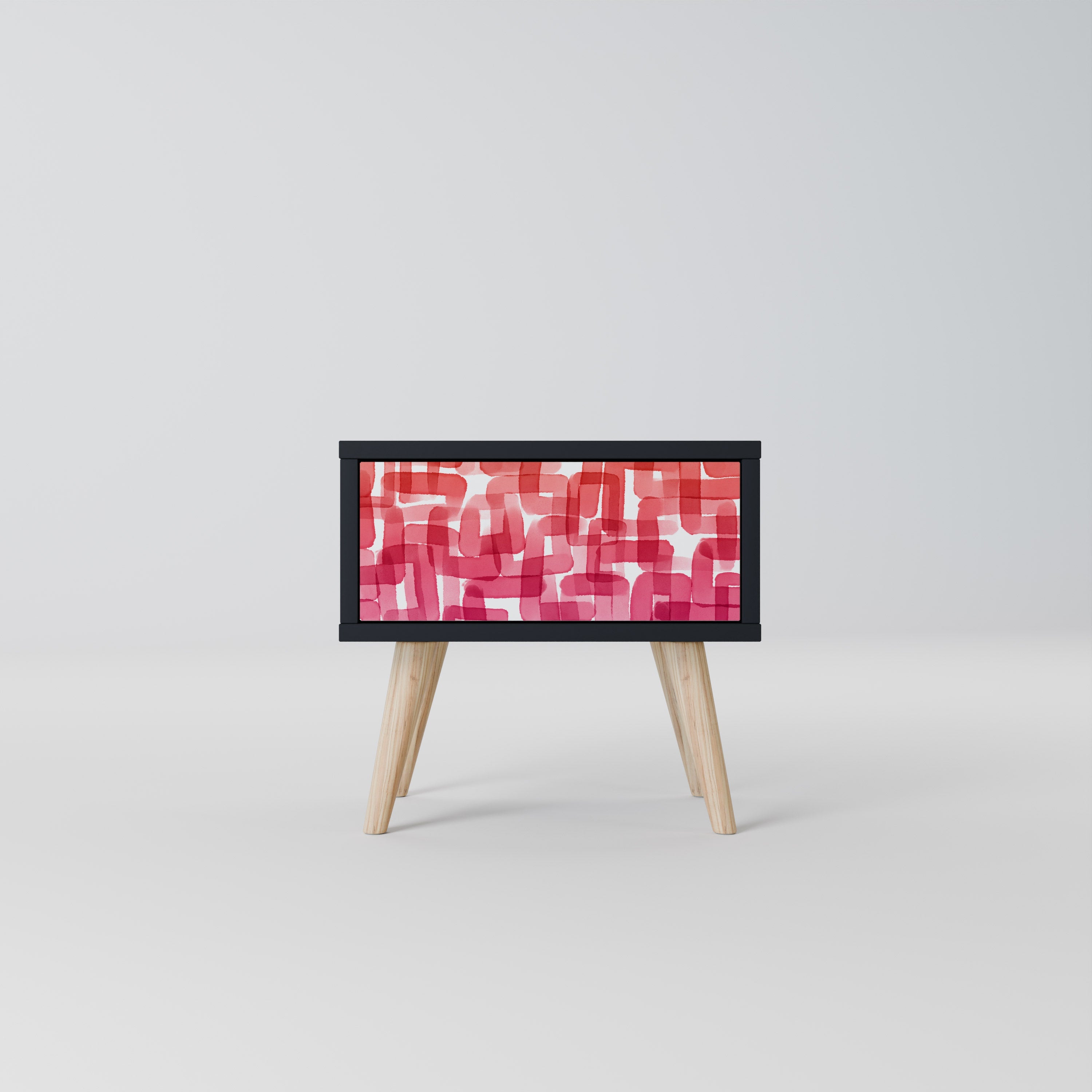 KALEIDOSCOPIC CUBISM Mesa de Cabeceira em Acabamento Preto