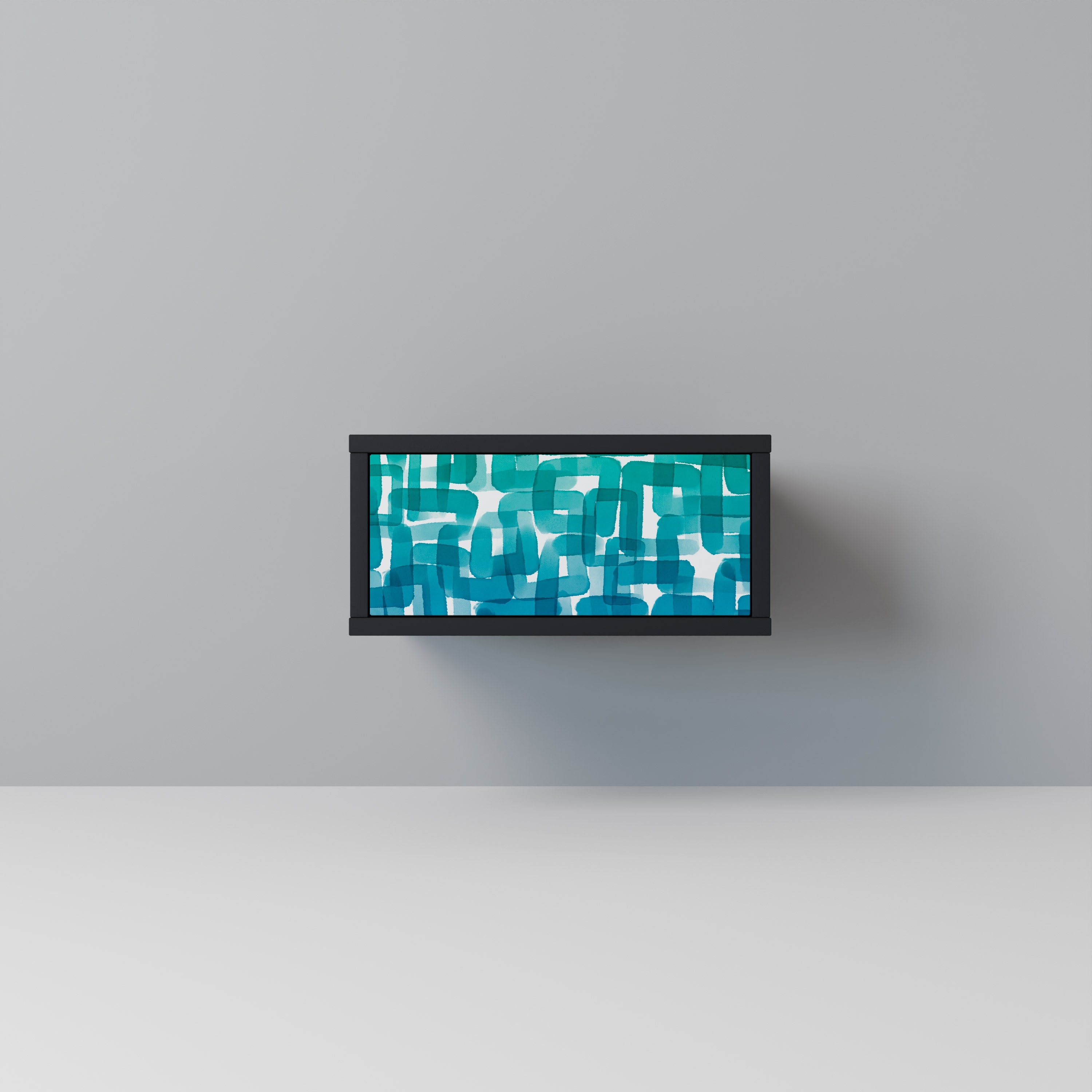 TURQUOISE RECTANGLES Mesa de Cabeceira em Acabamento Preto