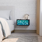 TURQUOISE RECTANGLES Mesa de Cabeceira em Acabamento Preto