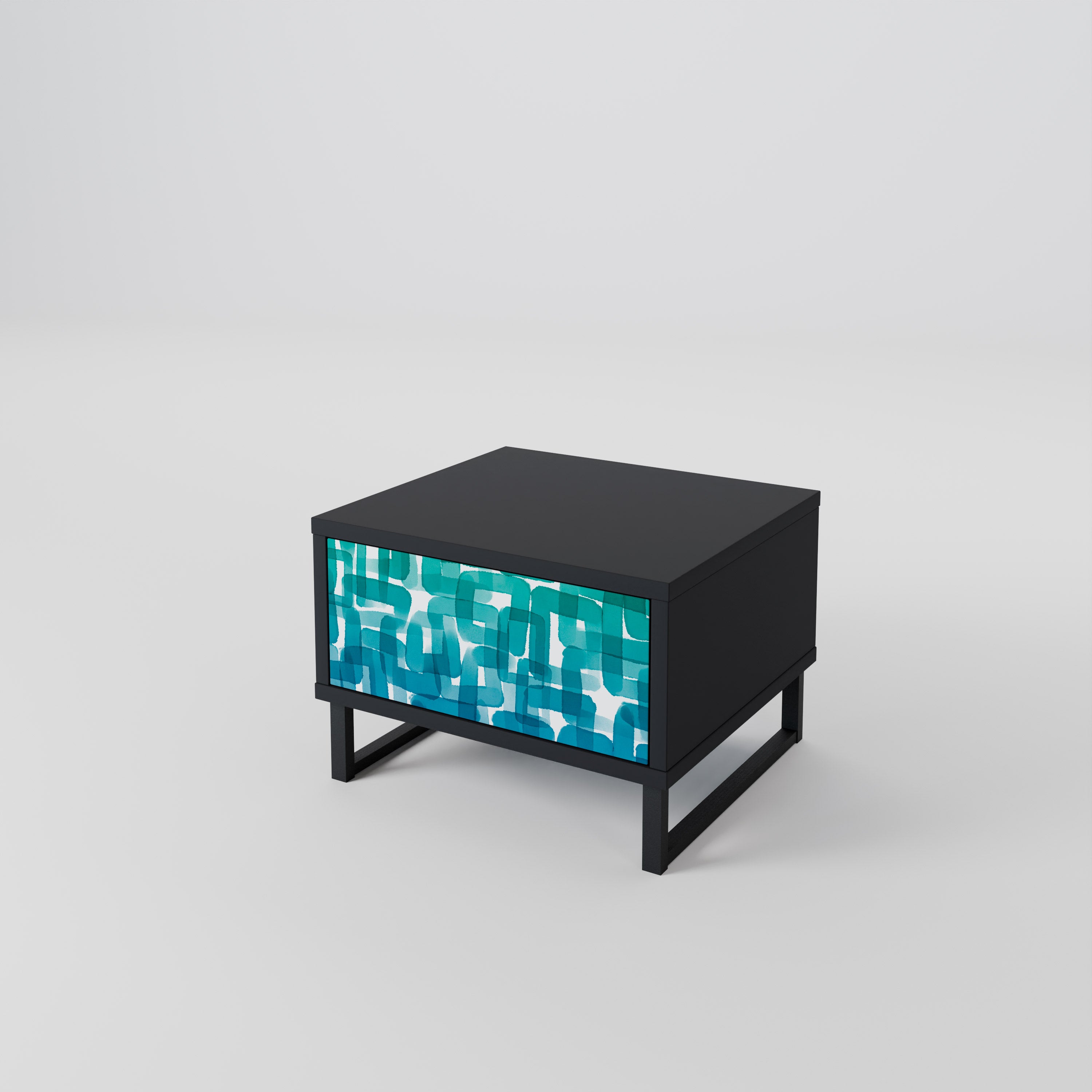 TURQUOISE RECTANGLES Nightstand
