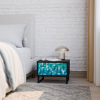 TURQUOISE RECTANGLES Mesa de Cabeceira em Acabamento Preto