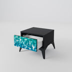 TURQUOISE RECTANGLES Mesa de Cabeceira em Acabamento Preto