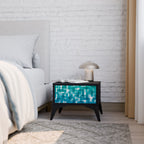 TURQUOISE RECTANGLES Mesa de Cabeceira em Acabamento Preto