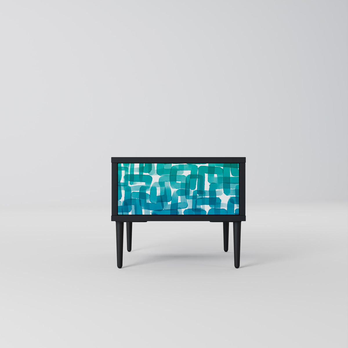 TURQUOISE RECTANGLES Mesa de Cabeceira com Gaveta