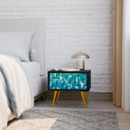 TURQUOISE RECTANGLES Mesa de Cabeceira em Acabamento Preto