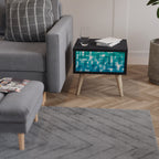 TURQUOISE RECTANGLES Mesa de Cabeceira em Acabamento Preto