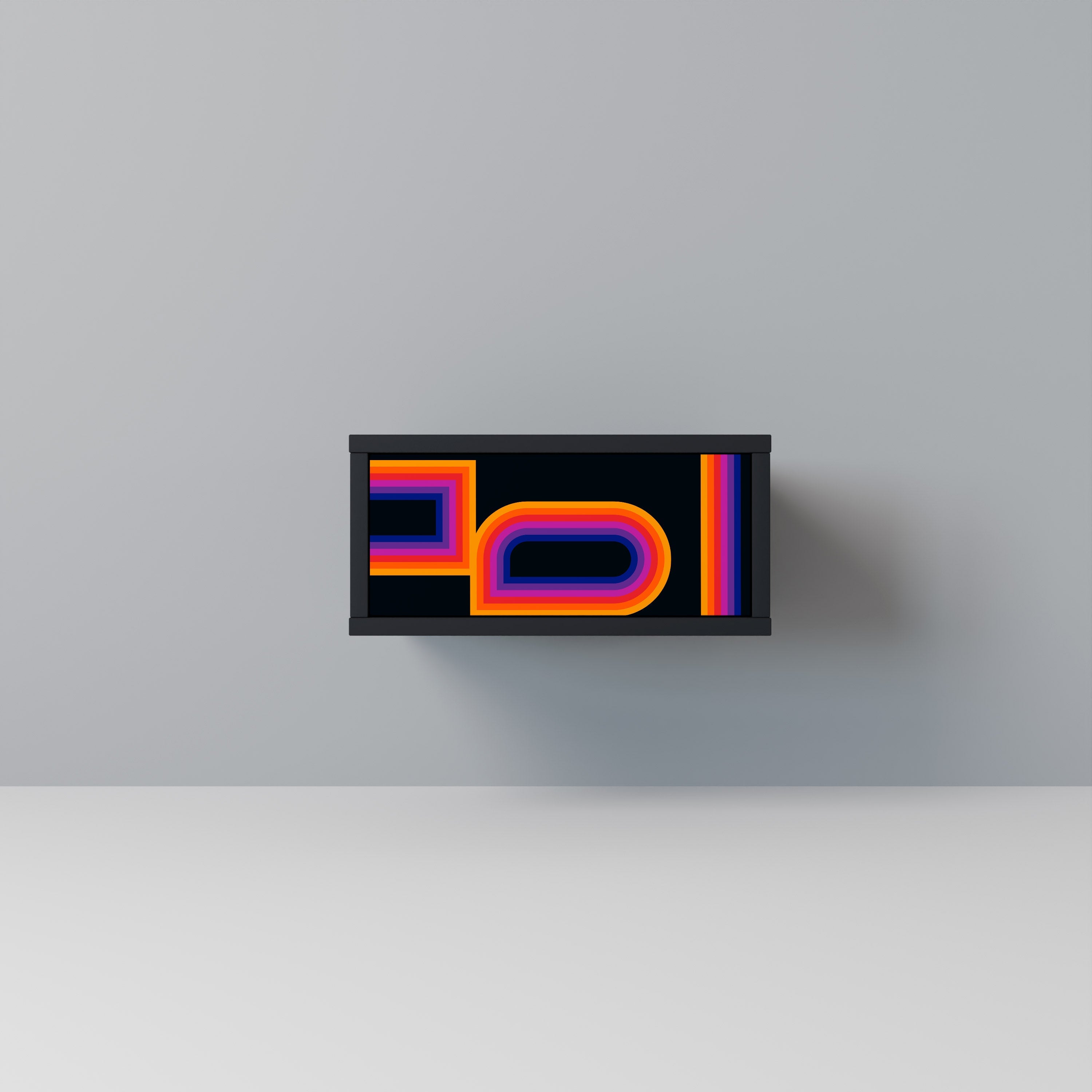 BLINDED BY THE LIGHTS Mesa de Cabeceira em Acabamento Preto