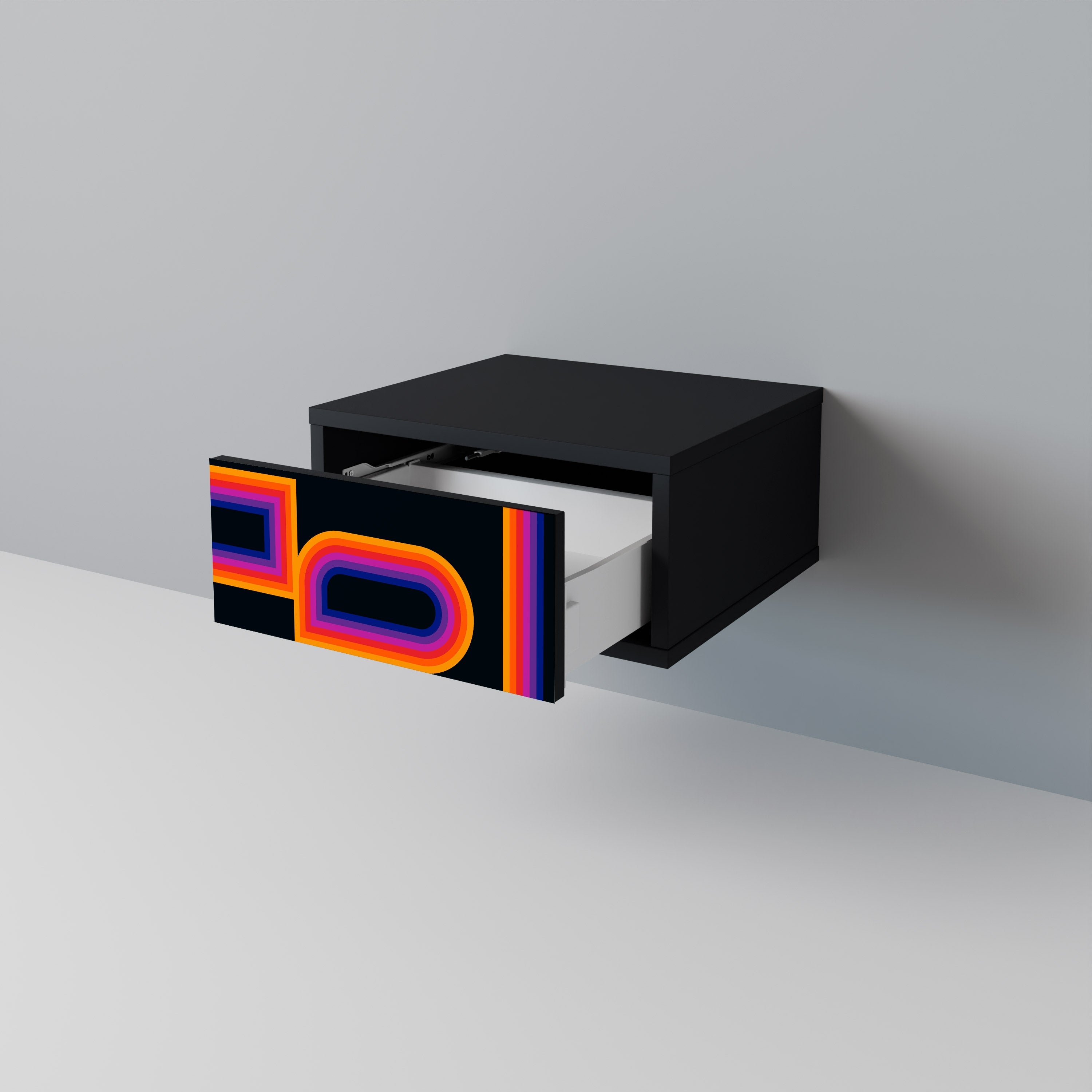 BLINDED BY THE LIGHTS Nightstand in Black Finish