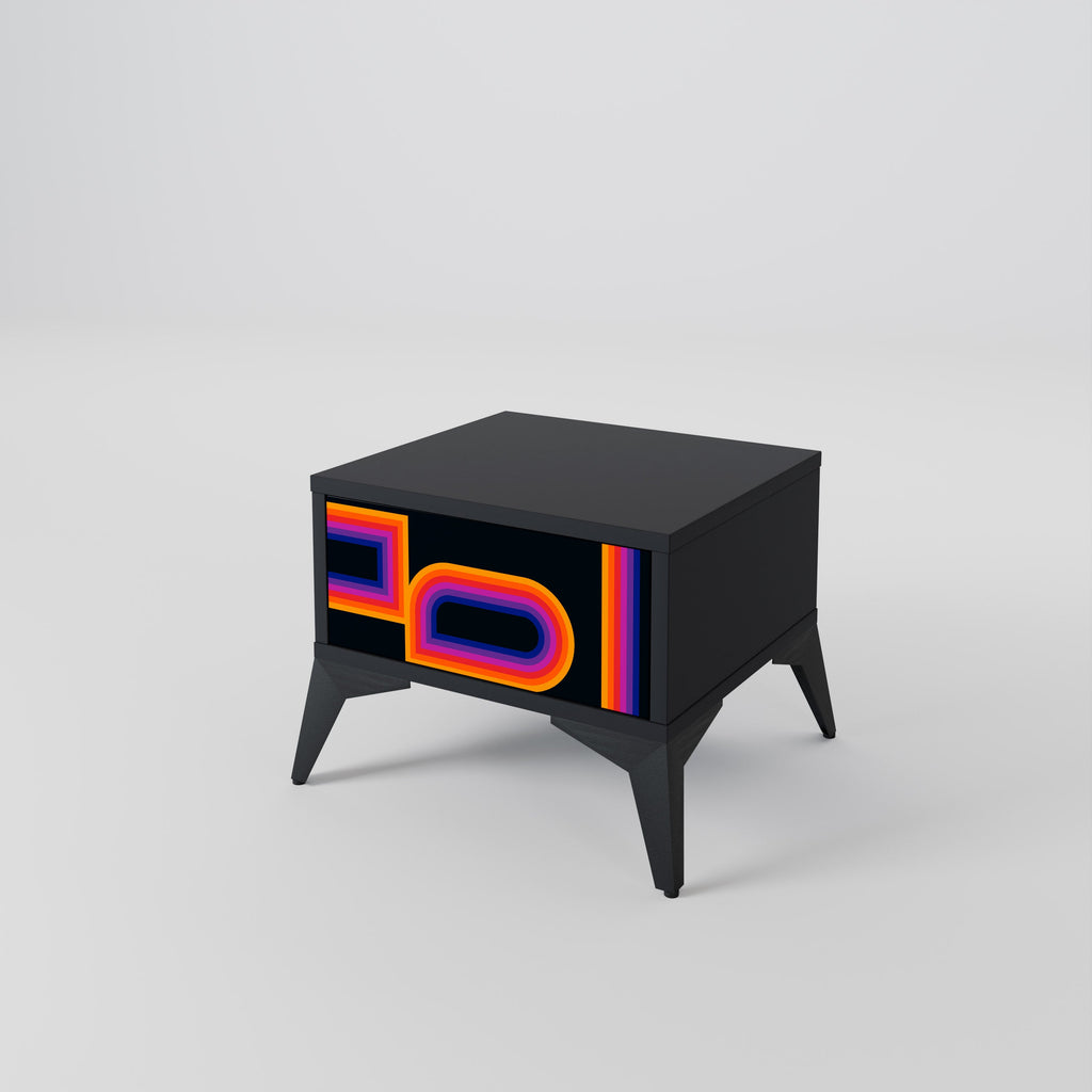 BLINDED BY THE LIGHTS Nightstand in Black Finish