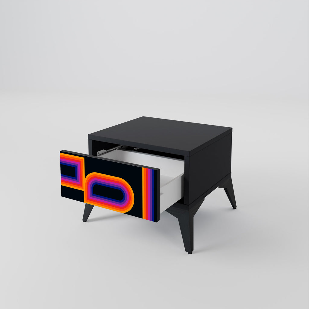 BLINDED BY THE LIGHTS Nightstand in Black Finish