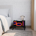 BLINDED BY THE LIGHTS Nightstand in Black Finish