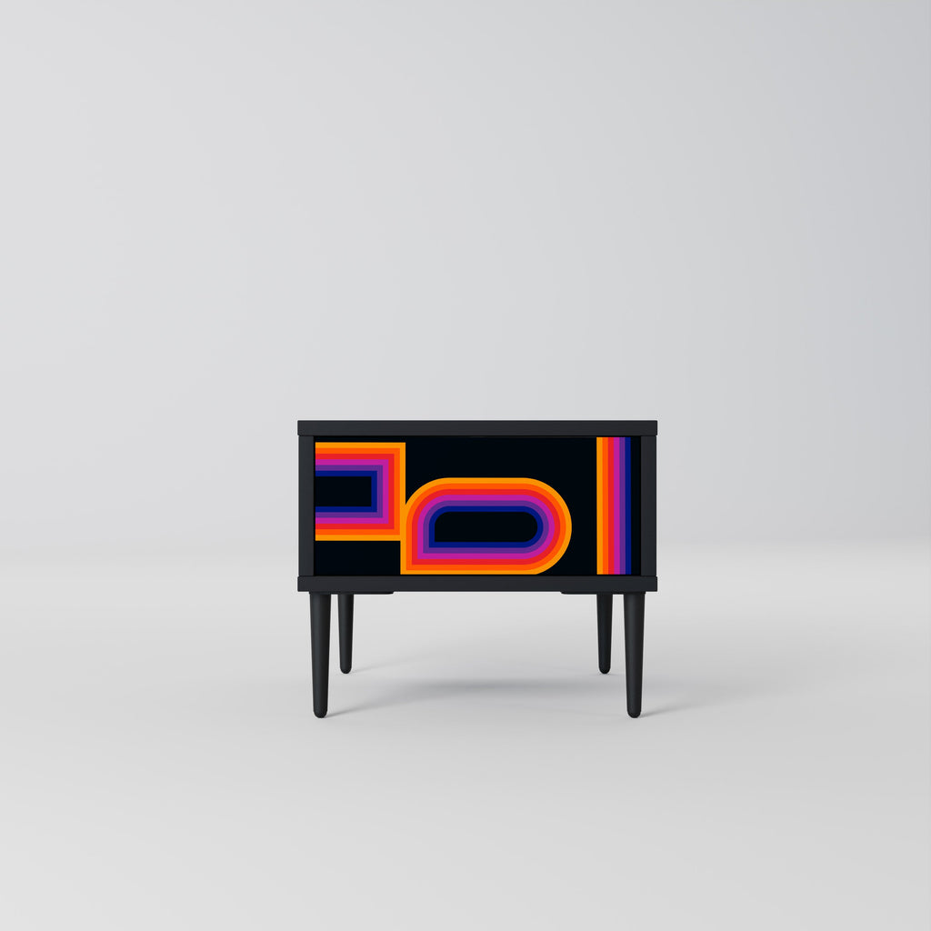 BLINDED BY THE LIGHTS Nightstand in Black Finish