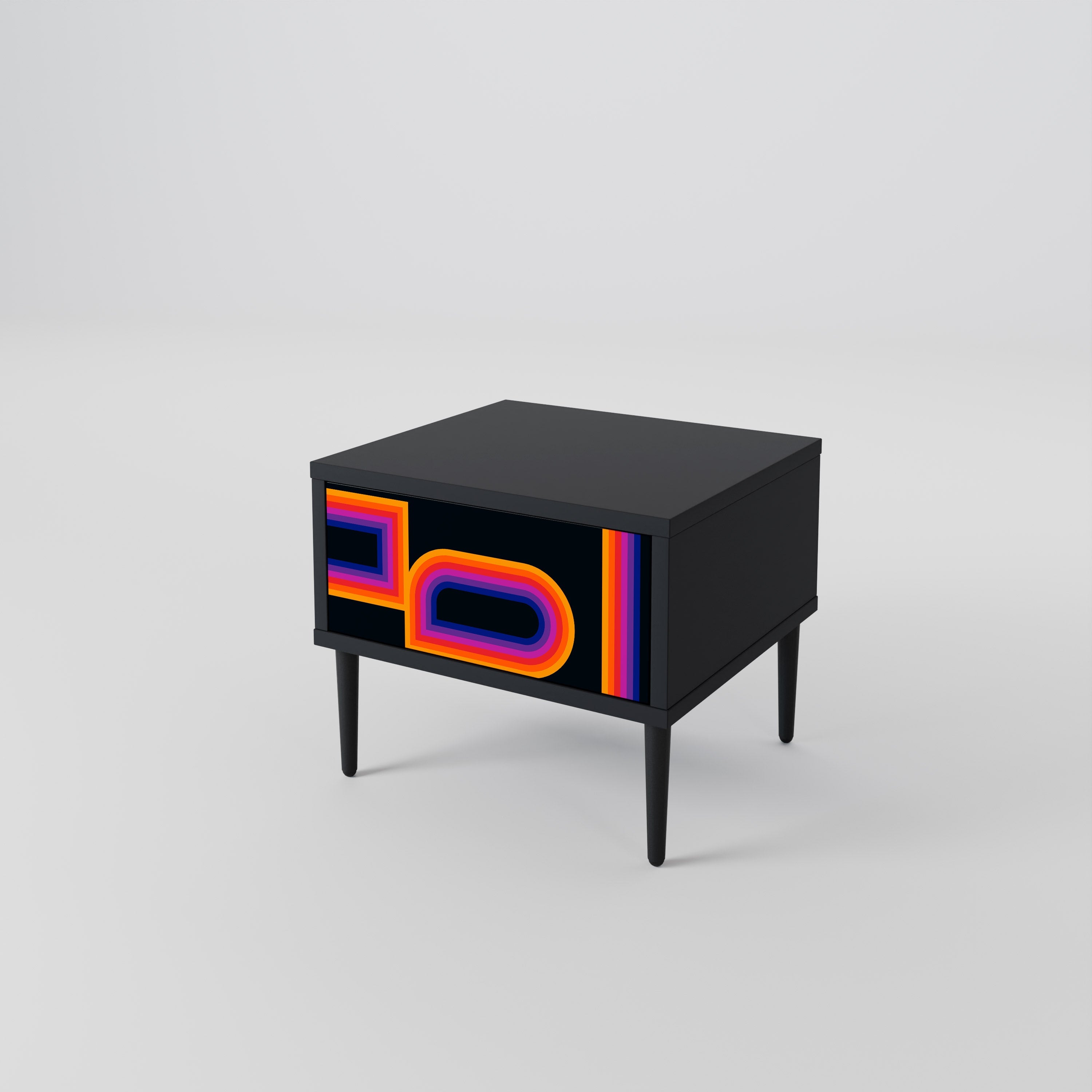 BLINDED BY THE LIGHTS Nightstand in Black Finish