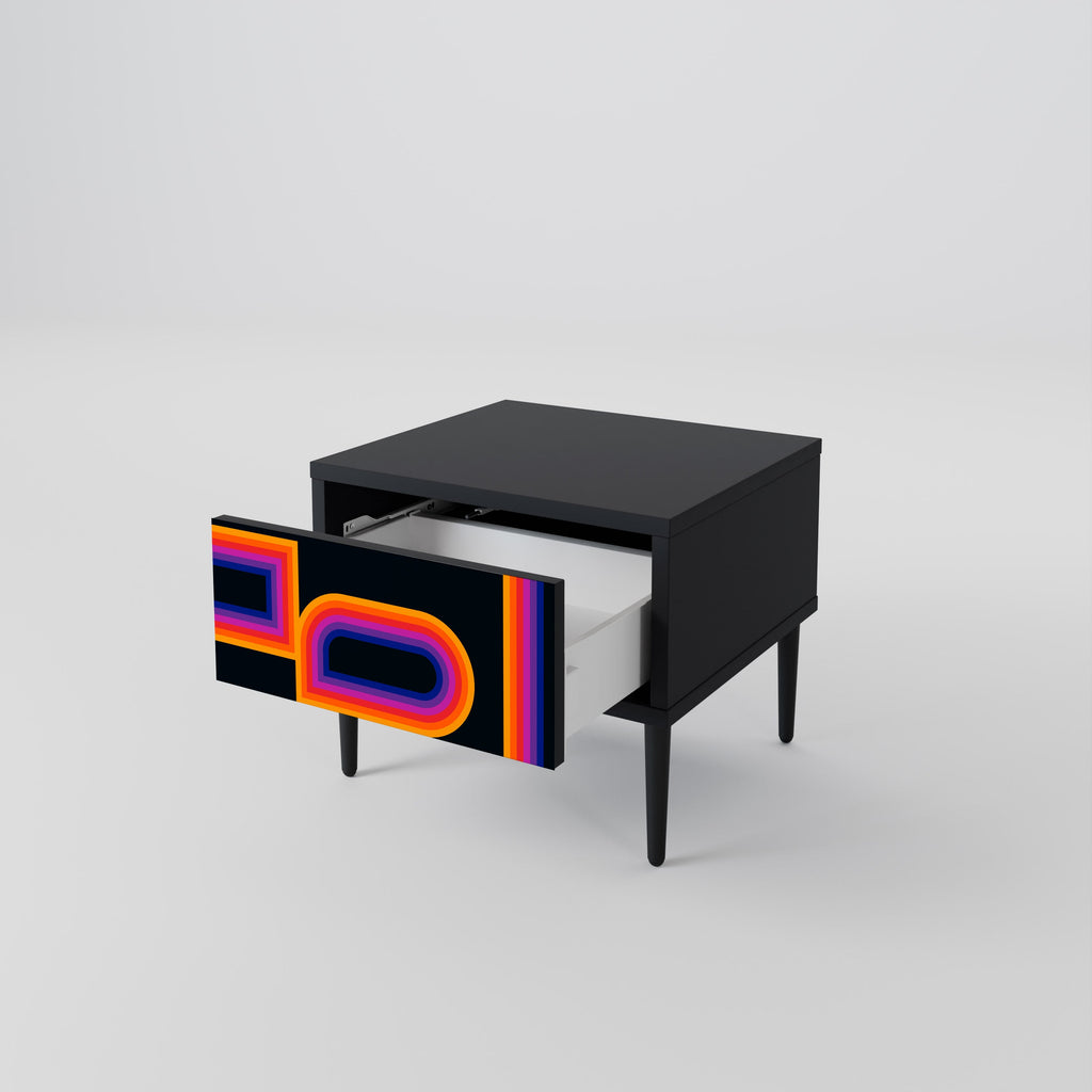 BLINDED BY THE LIGHTS Nightstand in Black Finish