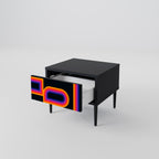 BLINDED BY THE LIGHTS Nightstand in Black Finish