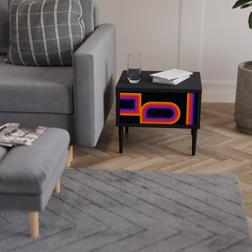 BLINDED BY THE LIGHTS Nightstand in Black Finish