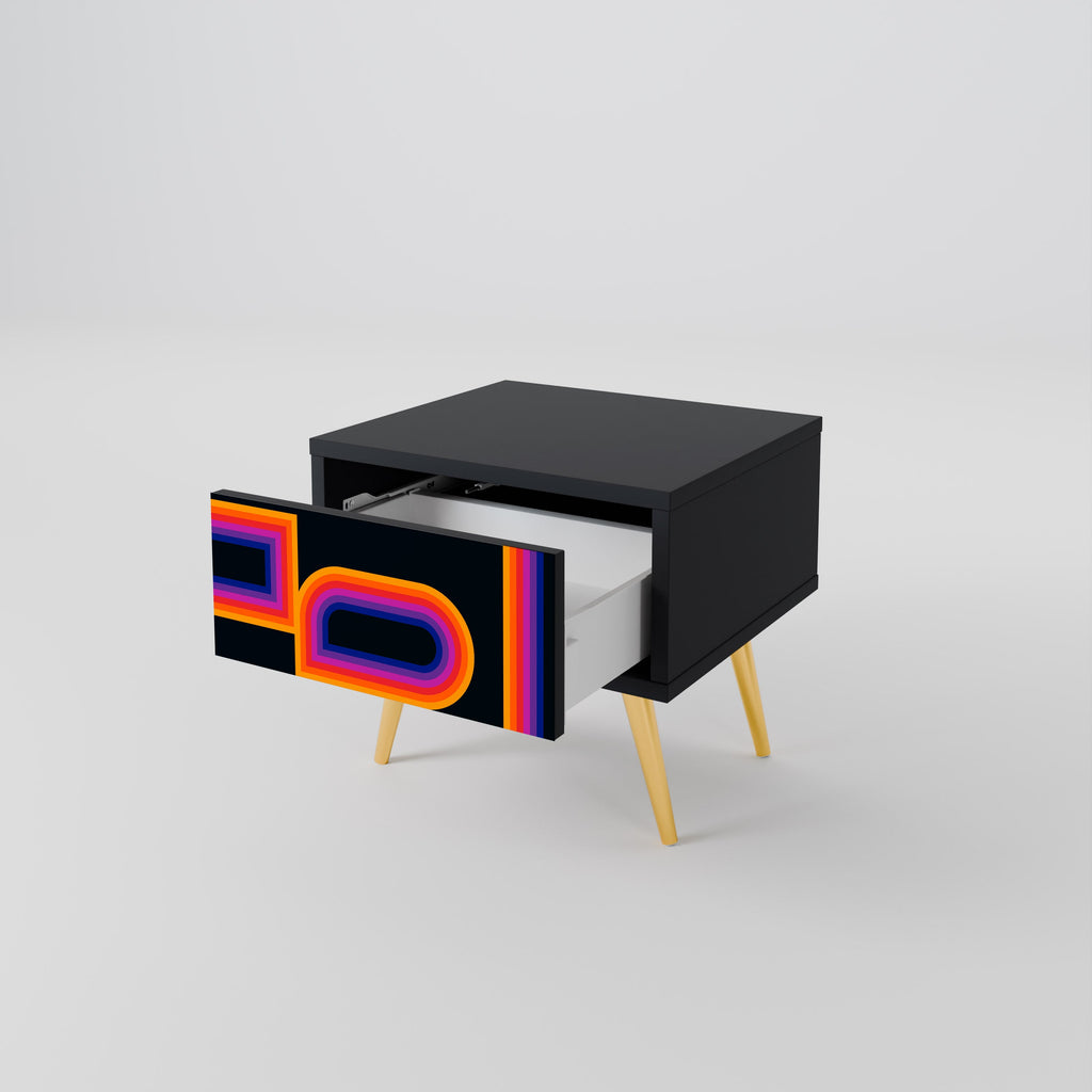 BLINDED BY THE LIGHTS Nightstand in Black Finish