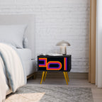 BLINDED BY THE LIGHTS Nightstand in Black Finish