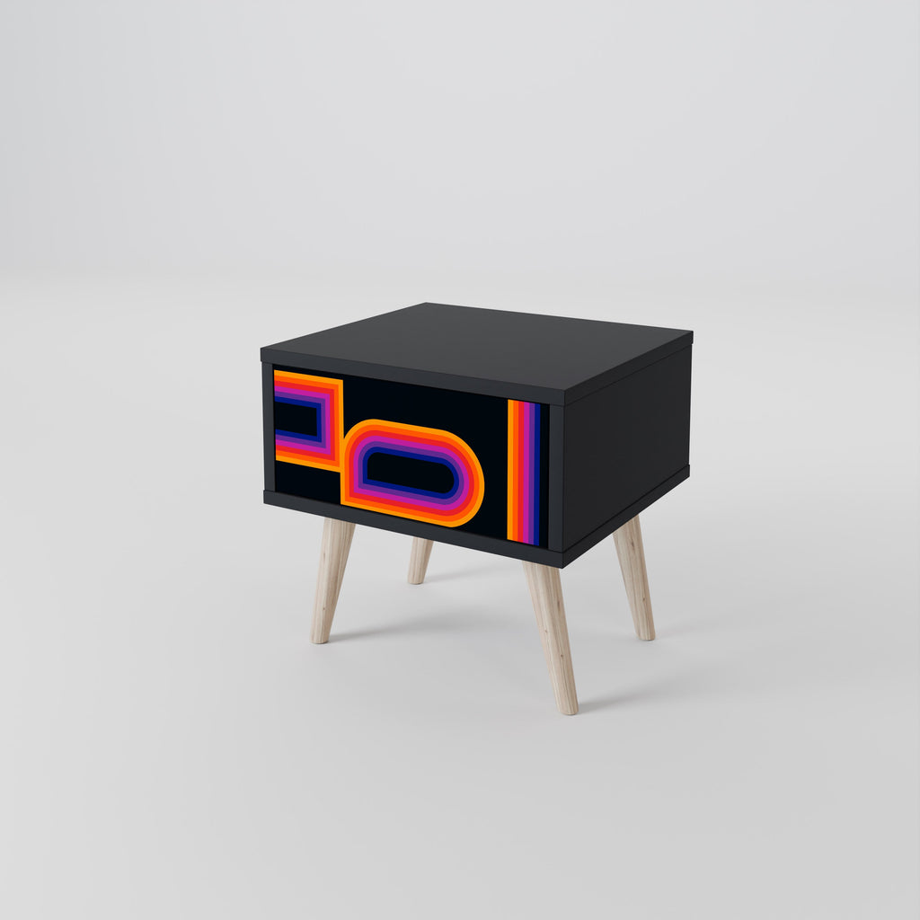 BLINDED BY THE LIGHTS Nightstand in Black Finish