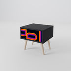 BLINDED BY THE LIGHTS Nightstand in Black Finish