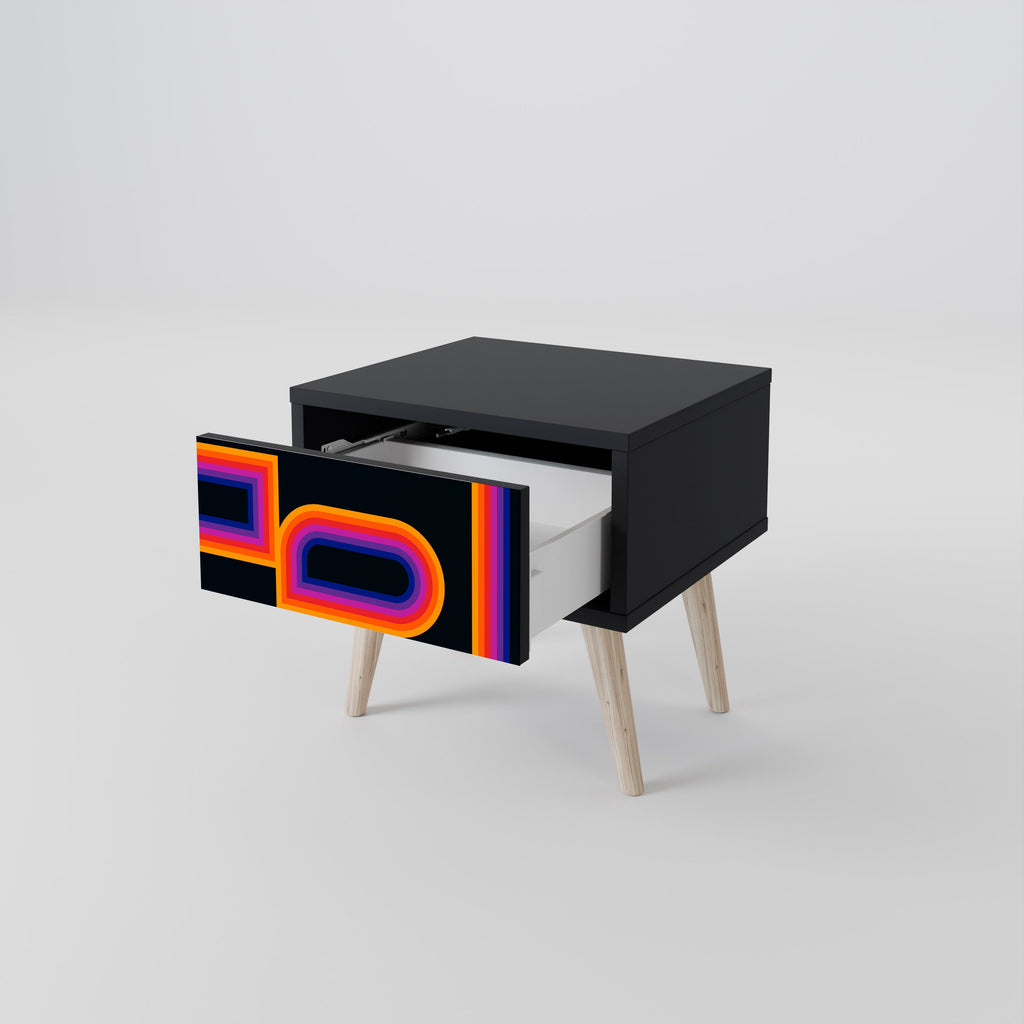 BLINDED BY THE LIGHTS Nightstand in Black Finish