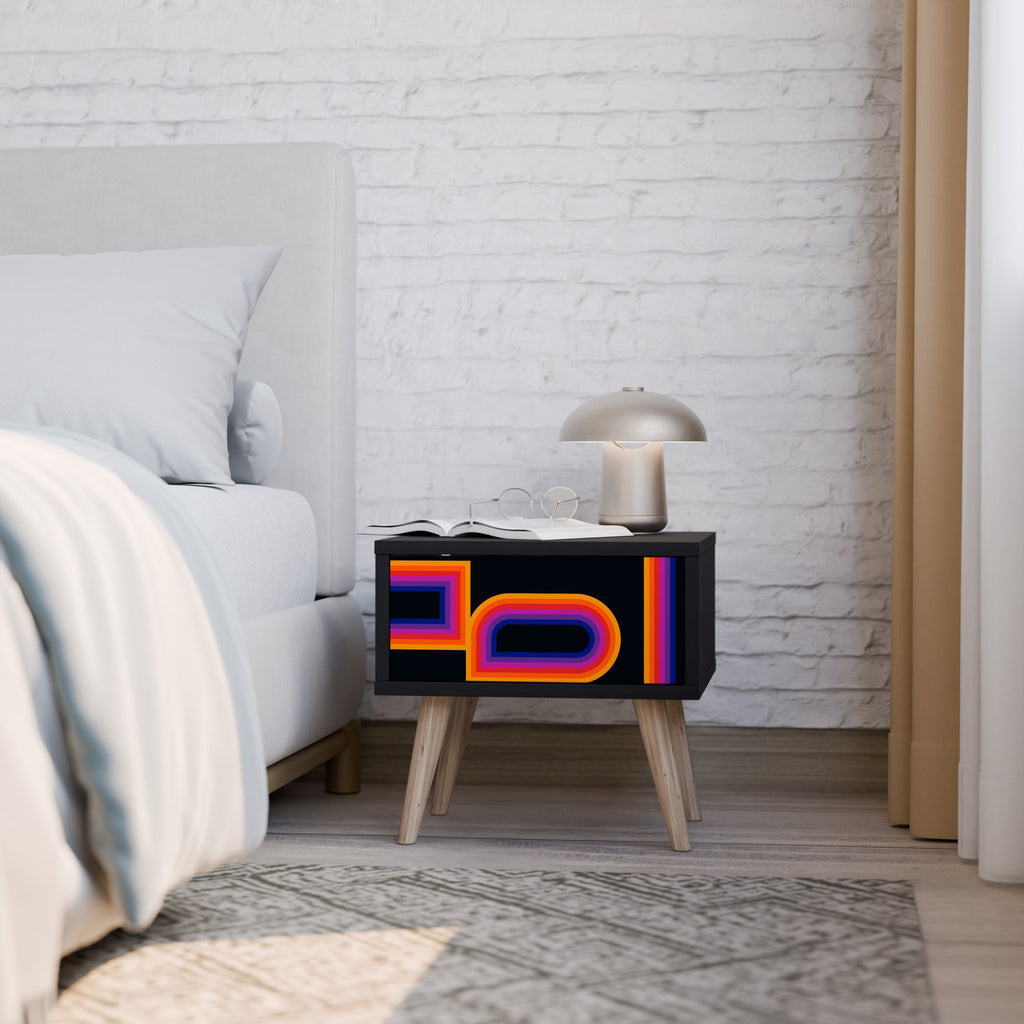 BLINDED BY THE LIGHTS Nightstand in Black Finish
