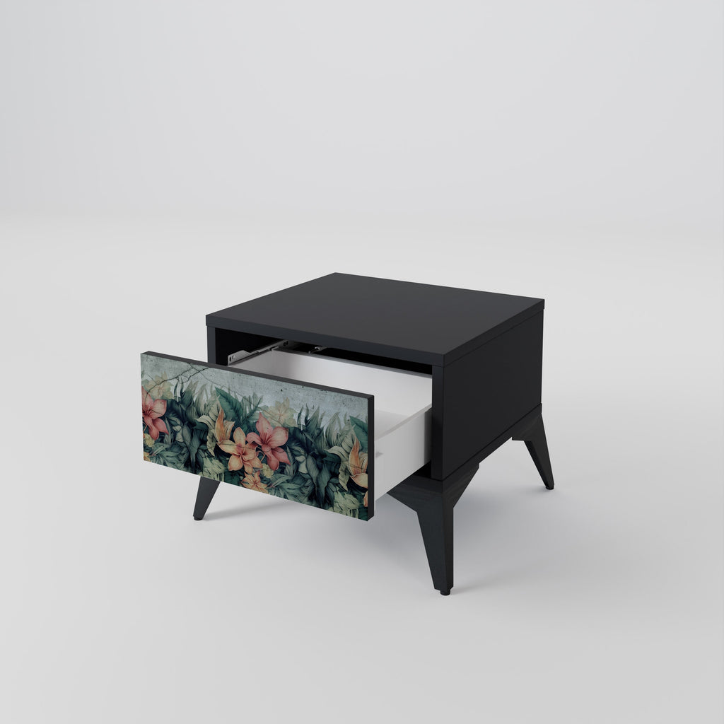 HEAVENLY BLOOM Mesa de Cabeceira em Acabamento Preto