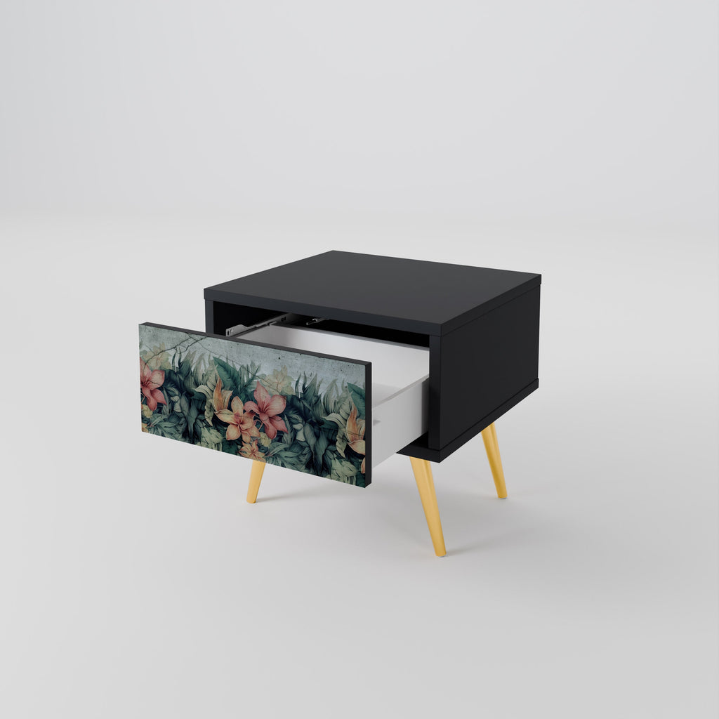 HEAVENLY BLOOM Mesa de Cabeceira em Acabamento Preto