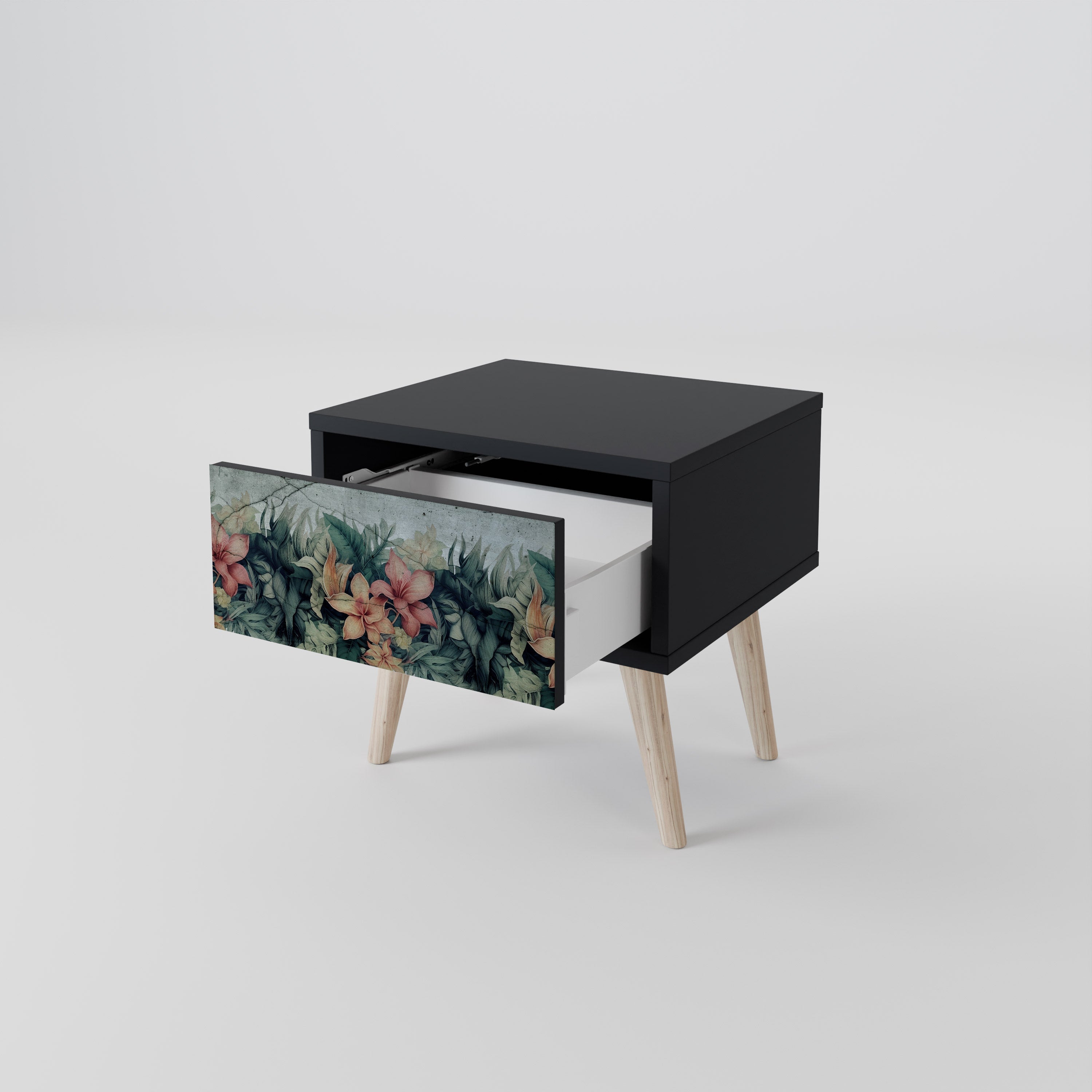 HEAVENLY BLOOM Mesa de Cabeceira em Acabamento Preto