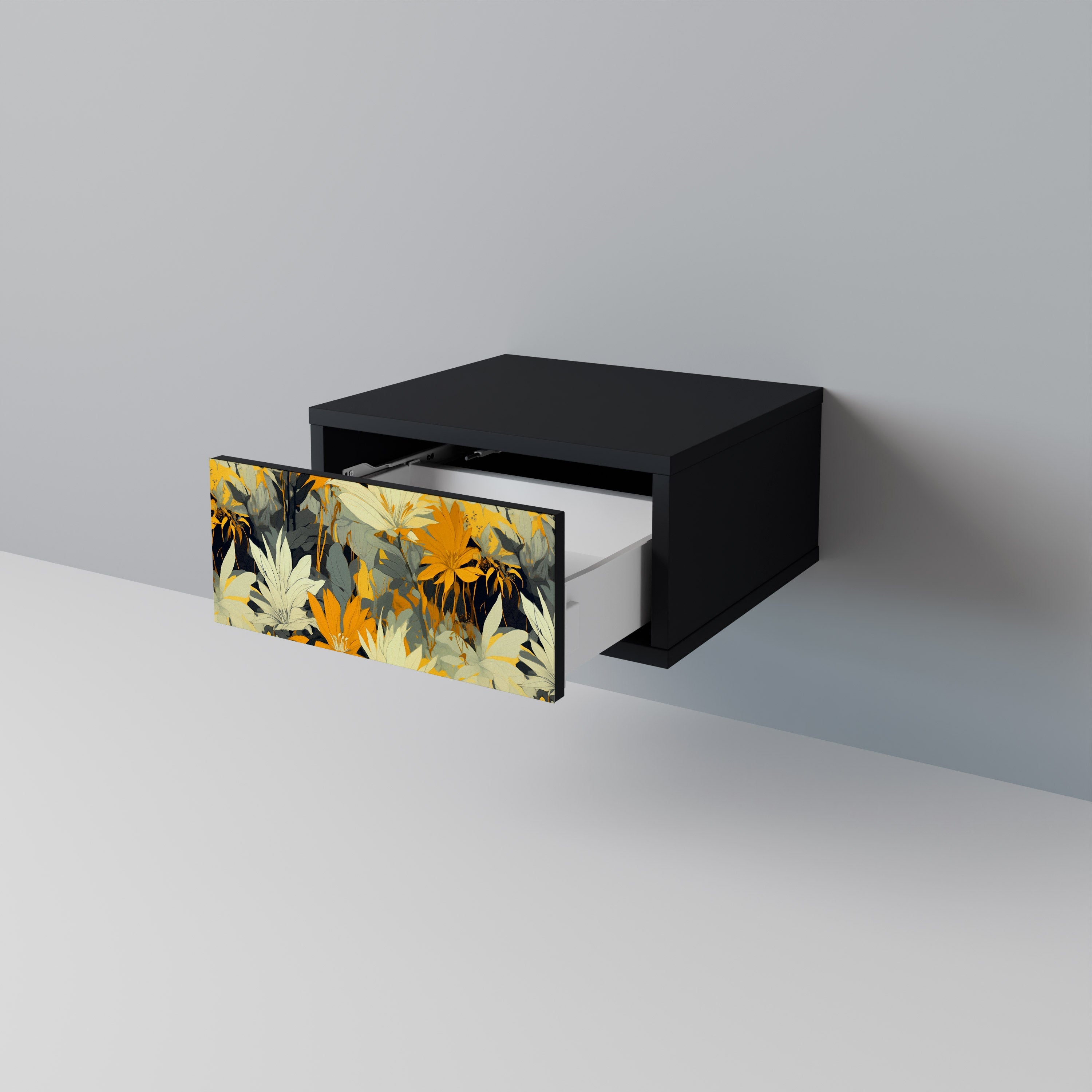 SUNKISSED LILY Mesa de Cabeceira em Acabamento Preto